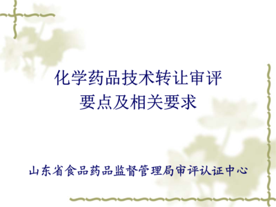 化学药品技术转让审评要点及相关要求解析